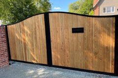 0105 Electric Wood In-fill Double Driveway Gate