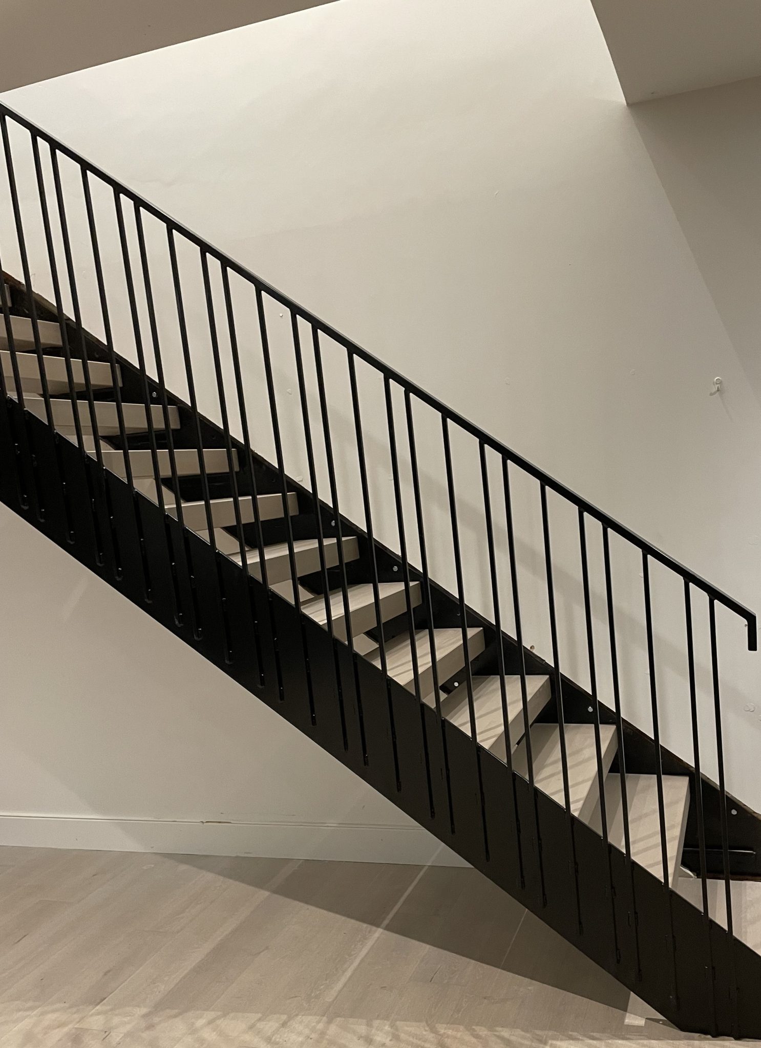 metal stairs with handrail